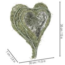 Produkt Miska w kształcie serca z naturalnej trawy z folią do sadzenia, 38 cm