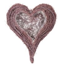 Produkt Miska w kształcie serca z gałązek z wkładem foliowym, 37 cm