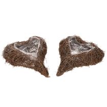 Produkt Doniczka w kształcie serca z gałązek z folią, 20cm, 2 sztuki