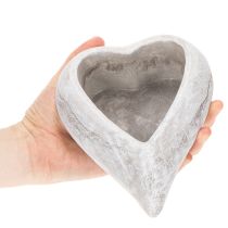 Produkt Dekoracyjna misa w kształcie serca, szara; mała doniczka w kształcie serca, 19 cm