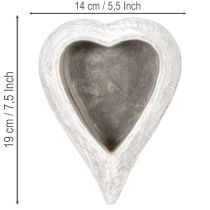 Produkt Dekoracyjna misa w kształcie serca, szara; mała doniczka w kształcie serca, 19 cm