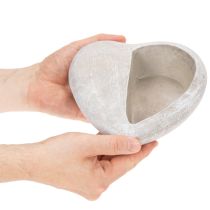 Produkt Doniczka w kształcie serca, odlew kamienny, dekoracyjna, 17 cm