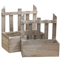 Produkt Doniczka Drewniana Mini Skrzynka na Kwiaty L22/25 cm Zestaw 2 szt.