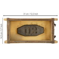 Produkt Doniczka drewniana w kształcie cegły z recyklingu drewna 32×15×10cm