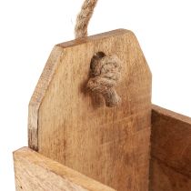 Produkt Doniczka drewniana z uchwytem, kwadratowa, juta naturalna 27x12x17cm