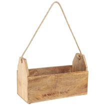 Produkt Doniczka z naturalnego drewna jutowego z uchwytem 35x16x21,5cm