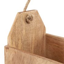 Produkt Doniczka z naturalnego drewna jutowego z uchwytem 35x16x21,5cm