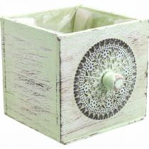 Pudełko na rośliny dekoracyjne szuflada shabby green 15-23cm zestaw 3 sztuk
