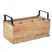 Produkt Pudełko na rośliny Drewniany uchwyt na sztućce Drewniane pudełko 4 przegródki L30cm