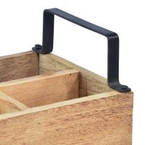 Produkt Pudełko na rośliny Drewniany uchwyt na sztućce Drewniane pudełko 4 przegródki L30cm
