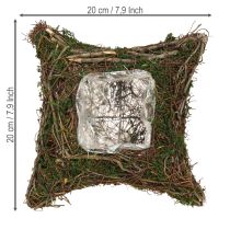 Produkt Poduszka na rośliny z mchu i winorośli, naturalna, 20×20×6,5 cm