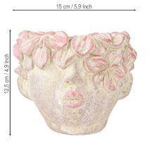 Produkt Doniczka na kwiaty w kolorze betonu, do zawieszenia, różowa, wys. 13 cm