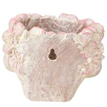 Produkt Doniczka na kwiaty w kolorze betonu, do zawieszenia, różowa, wys. 13 cm