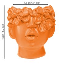 Produkt Doniczka Plant Head Plant Bust Pomarańczowa 13,5×13×14 cm
