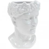 Roślina Głowa Popiersie Kobieta Biały ceramiczny wazon Flowerpot H22,5cm