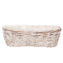 Produkt Doniczka koszykowa z wkładem foliowym, owalna, biała, 37 cm