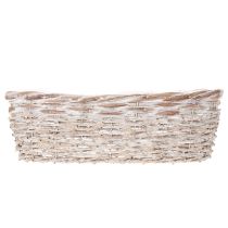 Produkt Doniczka koszykowa z wkładem foliowym, owalna, biała, 37 cm