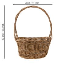 Produkt Kosz na rośliny z uchwytem owalny wierzbowy brązowy 28/24cm zestaw 2 szt.