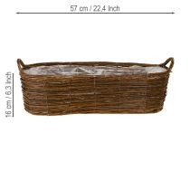 Produkt Kosz na rośliny z uchwytami, owalny brązowy 57/50/42cm, zestaw 3 szt.