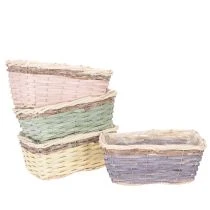Produkt Kosz na rośliny prostokątny z folią, kosz dekoracyjny, doniczka, 25 cm, 4 sztuki