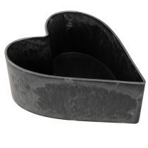 Produkt Doniczka na rośliny serce dekoracyjna plastikowa miska antracytowa 13×16×6,5cm