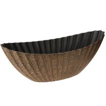 Produkt Donica z rowkami owalna antracytowo-złota 41,5×16×16cm