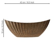 Produkt Donica z rowkami owalna antracytowo-złota 41,5×16×16cm