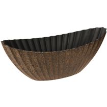 Produkt Donica owalna z rowkami łódka antracytowo-złota 36cm