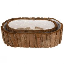 Produkt Miska na rośliny owalna, naturalna kora 30,5×15cm / 24×11cm, zestaw 2 szt.