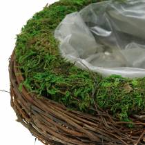 Rattan miska na rośliny, mech Ø26cm W9cm