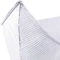 Produkt Donica na rośliny łódka metalowa biało-srebrna 54,5/48/42cm zestaw 3 szt.