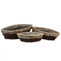 Produkt Drewniane łódeczki na rośliny, 3 kolorowe, 33,5/40/48 cm, zestaw 3 szt