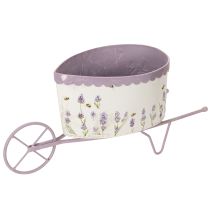 Produkt Taczka doniczka z eleganckim, lawendowym wzorem 46 cm