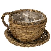 Produkt Filiżanka z podstawką, mały koszyczek słomiany, Ø17cm, wys. 13cm