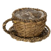 Produkt Filiżanka z podstawką, mały koszyczek słomiany, Ø17cm, wys. 13cm