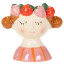 Produkt Twarz dziewczynki w doniczce z truskawkami, dekoracja do salonu, wiosna, 13 cm