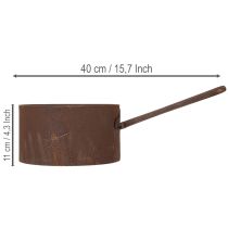 Produkt Doniczka metalowa, doniczka, rdzawy kolor, element dekoracyjny, Ø20cm, wys. 11cm