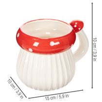 Produkt Kubek ceramiczny z motywem muchomora czerwonego do dekoracji, 10 cm
