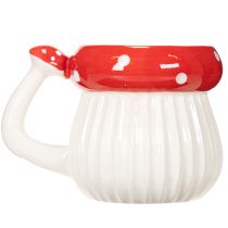 Produkt Kubek ceramiczny z motywem muchomora czerwonego do dekoracji, 10 cm