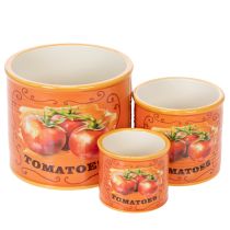 Produkt Zestaw doniczek na pomidory, ceramiczne doniczki dekoracyjne do kuchni i wystroju retro, 14 cm, zestaw 3 sztuk