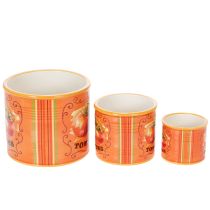Produkt Zestaw doniczek na pomidory, ceramiczne doniczki dekoracyjne do kuchni i wystroju retro, 14 cm, zestaw 3 sztuk