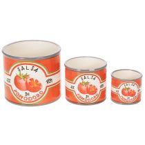 Produkt Dekoracyjne ceramiczne doniczki z motywem pomidora, stanowiące stylowy dodatek do domu, 14 cm, zestaw 3 szt.