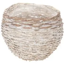 Produkt Okrągły pleciony kosz, duży dekoracyjny kosz do sadzenia, 23 cm