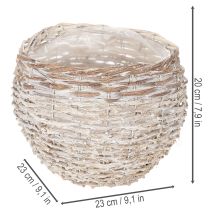 Produkt Okrągły pleciony kosz, duży dekoracyjny kosz do sadzenia, 23 cm