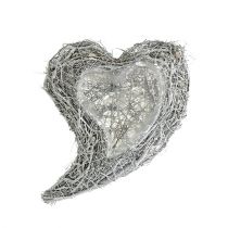 Produkt Serce roślinne białe winorośl L30cm S23cm 2 szt