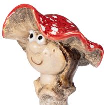 Produkt Zatyczka grzybowa, figurka dekoracyjna Dziewczynka i chłopiec Muchomor czerwony z twarzą 13 cm, 2 szt.