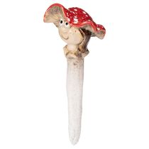 Produkt Zatyczka grzybowa, figurka dekoracyjna Dziewczynka i chłopiec Muchomor czerwony z twarzą 13 cm, 2 szt.