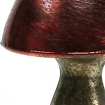 Dekoracyjny grzyb czerwony duża metalowa dekoracja jesienna Ø14cm W23cm