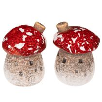 Produkt Dekoracja domku z grzybów Miniaturowy muchomor czerwony 6cm 2 szt.