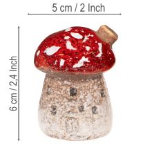 Produkt Dekoracja domku z grzybów Miniaturowy muchomor czerwony 6cm 2 szt.